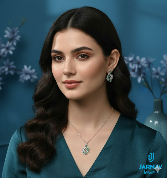 Peacock Emerald Dew Moissanite Set